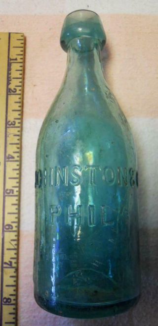 Iron Pontil Johnston Philadelphia Short Pony Soda Bottle Dug No Tumble 2