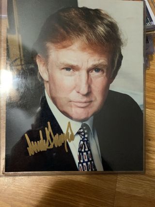 Donald Trump 8x10 Autographed Photo In Gold