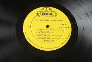 Rare WILLY MELENDEZ y SU GRAN ORQUESTA 1970’s Puerto Rico Davila LP Guaguanco 5