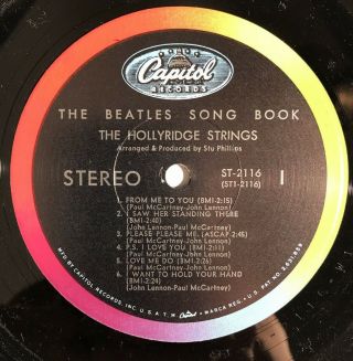 THE BEATLES SONG BOOK BY THE HOLLYRIDGE STRINGS VINTAGE VINYL RECORD ALBUM LP 2