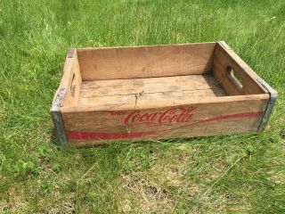 Vtg Enjoy Coca Cola Wood Soda Bottle Pop Crate Box Carrier Display Americana