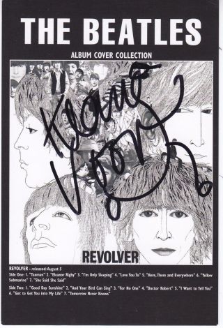Beatles Album Cover Revolver Postcard Signed By Klaus Voormann Last 1