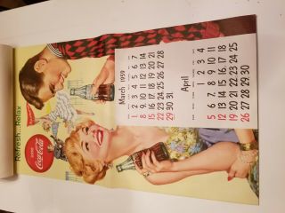 1959 Coca Cola Calendar Complete 12 Months