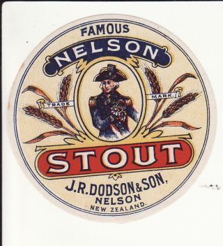Very Old Zealand Beer Label - Jr Dodson & Son Nelson Stout