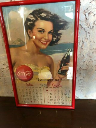 Coca - Cola Pinup Calendar - 1951 - Spanish
