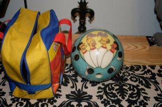 Simpsons Pin Pals Bowling Ball With Bag Rare Out Of Production.
