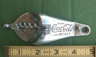 Vintage Coca Cola Brown Mfg Co Newport News Va Bottle Opener With Corkscrew
