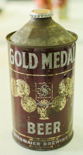 Stegmaier Gold Medal Beer Qt Cone Top Can W/ Cap
