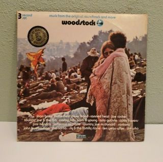 1970 Woodstock 3 Record Set Sd3 - 500 Cotillion Records Vinyl Lp Album,  Hendrix Etc