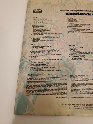 1970 Woodstock 3 Record Set SD3 - 500 Cotillion Records Vinyl LP Album,  Hendrix etc 6