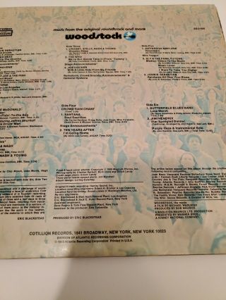 1970 Woodstock 3 Record Set SD3 - 500 Cotillion Records Vinyl LP Album,  Hendrix etc 7