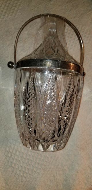 Vintage Cut Glass Ice Bucket With Lid