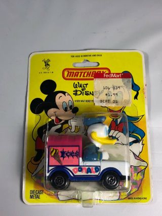 Vintage Matchbox Walt Disney Donald Duck Ice Cream Truck Moc Die Cast