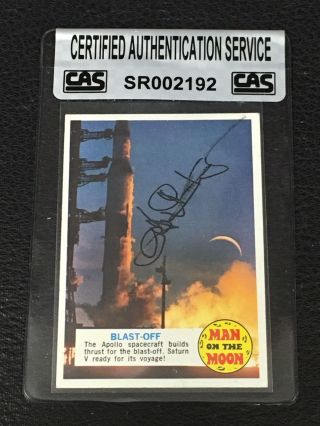 Gene Kranz 1969 Topps Man On The Moon Signed Autographed Card 25a Cas Authentic