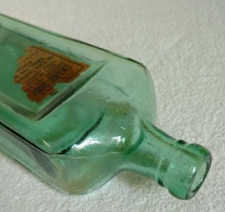 DR KILMER’S Swamp Root Medicine Bottle,  Green glass,  partial label - 1880 to 1900 8
