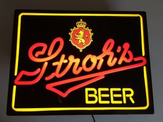 Vintage Stroh’s Beer Lighted Sign 16” X 21”