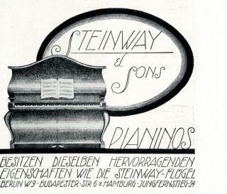 Steinway Piano Berlin German Ad 1916 Advertising Germany Grand