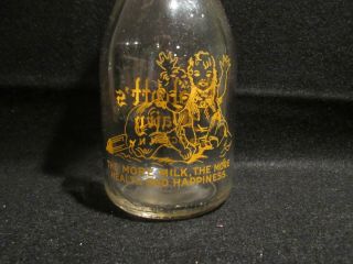 Vintage Wolcott ' s Dairy Brocton NY RPQ Milk Bottle 2 Babies with Bottles Orange 3