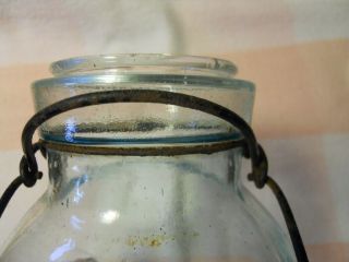 Half Gallon Blue Aqua Trade Mark Lightning Mason Fruit Canning Jar 6