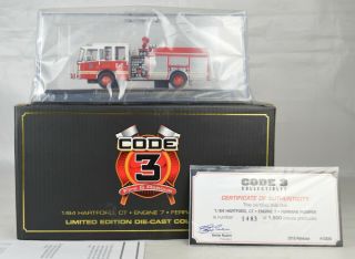 Code 3 13035 " Hartford Ct Fire Dept " Ferrara Pumper Fire Truck 1:64 W/box