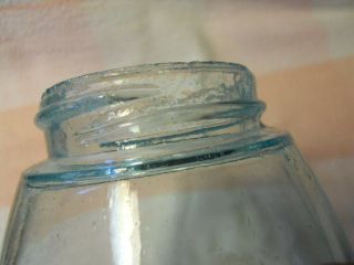 Half Gallon Blue Aqua Keystone Patent 1858 Mason Fruit Canning Jar Amber Swirl 7