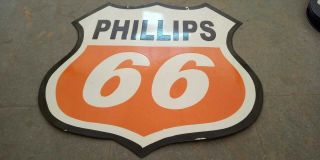 Porcelain Phillips 66 Enamel Sign 30 " X 30 " Inches Double Sided