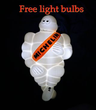8 " X 2 White Light Michelin Man Doll Figure Bibendum Advertise Freeship