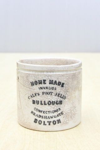 Vintage Rare C1890s Bullough Bolton Home Made Calves Feet Invalid Jelly Pot Jar