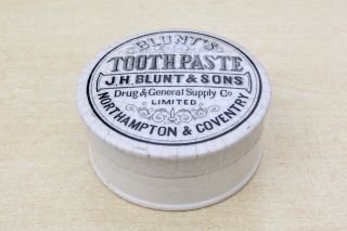 VINTAGE c1900s BLUNT ' S & SONS NORTHAMPTON & COVENTRY TOOTHPASTE POTLID,  BASE 2