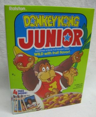 Rare 984 Donkey Kong Junior Jr Cereal Box Mlb Cards Ralston Stars