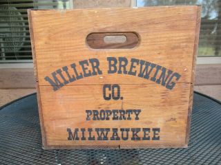 Vintage 1940s 1950s Miller Beer Bottle Wood Crate,  Advertising Case 7