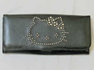Hello Kitty Saurio Black Studded Wallet Clutch Rare Design