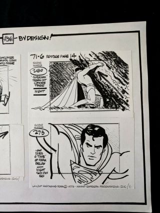 ALEX TOTH by Design Friends 1973 Hand Crafted STORYBOARD Pg 248 SUPERMAN 3
