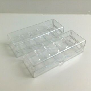 Clear Acrylic Poker Chip Tray With Lid,  Holds 100 Chips You Get 2