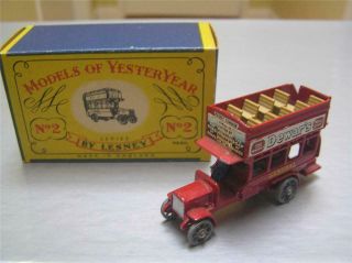 Matchbox Models Of Yesteryear Y2 E Type London Bus Made In England Nmib