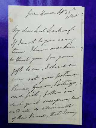 Lady Blessington - Irish Novelist - Literary - (lord Byron) - Autograph Letter