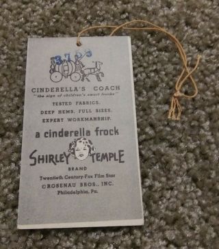 Shirley Temple Cinderella Coach Clothing Hang Tag with String 4 2