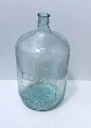 Vtg Polar Water Tinted Blue 5 Gallon Glass Carboy Water Jug Embossed Bottle