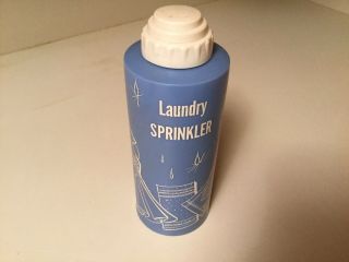 Vintage Blue Plastic Laundry Clothes Ironing Sprinkle Bottle Sprinkler 50’s