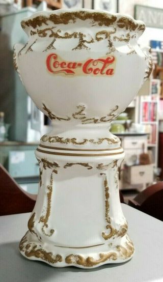 1960 ' s Coca - Cola Ceramic Syrup Urn Dispenser Pencil Holder 3