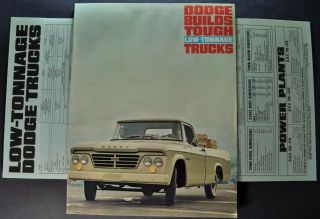1964 Dodge Truck Brochure Pickup Panel Town Wagon,  Spec Sheet 64