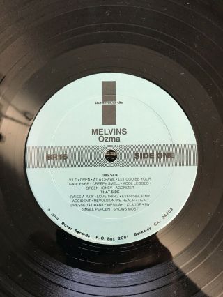 MELVINS Ozma LP 1989 Boner Records 3