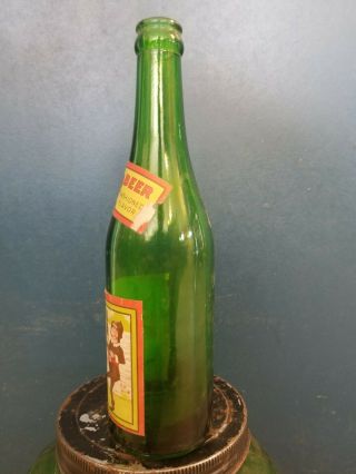 Rare Early 1900 ' s Vintage Howel ' s Root Beer Paper Label 12oz Green Bottle 5