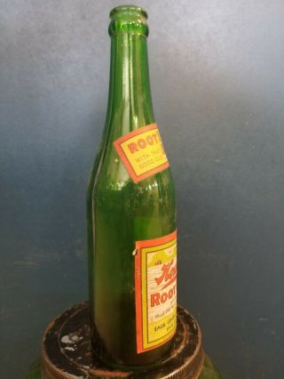 Rare Early 1900 ' s Vintage Howel ' s Root Beer Paper Label 12oz Green Bottle 7