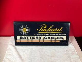 Rare N.  O.  S.  1950s Packard Battery Cables Sign & Display Rack Gas Oil Advertising