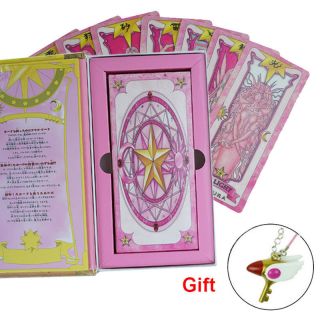 Anime 56pcs Cardcaptor Sakura Clow Cards Set Pink Clow Book Box Christmas Gift