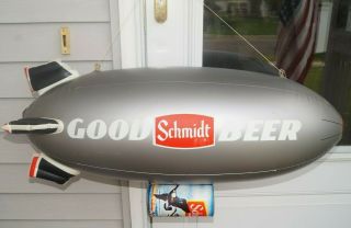 Vintage 1978 Schmidt Beer Bar Advertising Sign Blow Up Blimp Hard To Find