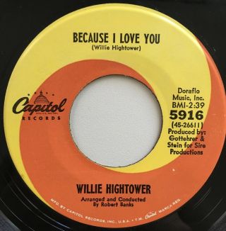 Willie Hightower Rare Because I Love You Northern Soul 45 Hear