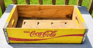 Vintage 1978 Yellow Red COCA - COLA COKE Wood Crate Jonesboro Arkansas. 3