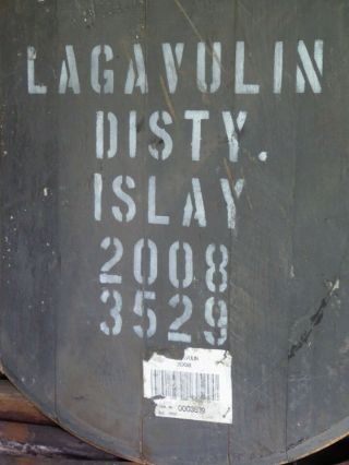 Rare 2008 Lagavulin Islay Whisky Barrel lid end 24 